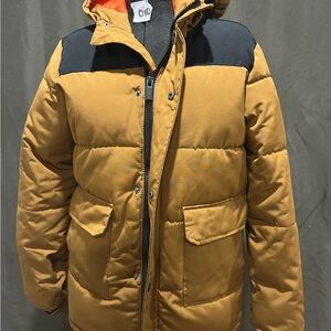 Zoo York Brown Puffer Jacket with Black and Orange Accents